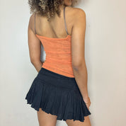 Vintage 00s Brown & Orange Mesh Layered Camisole (S)