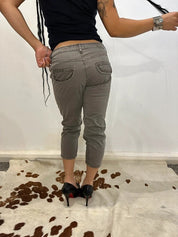 Vintage Chrome Utility Cropped Capri Pants (S)