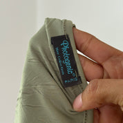French vintage 2000s sage green graphic camisole top with floral print & asymmetric hem