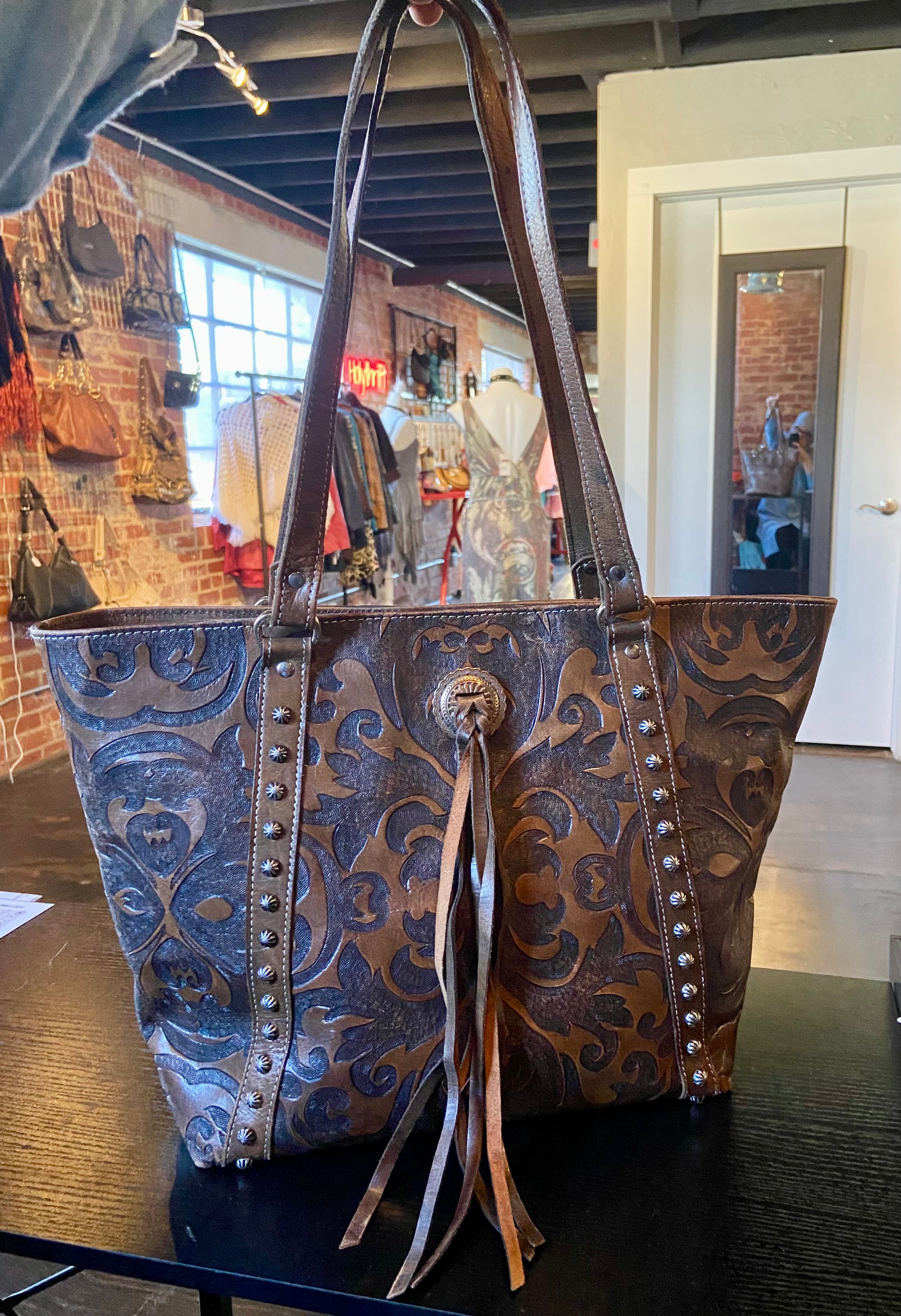 American West Baroque Zip-Top Bucket Tote