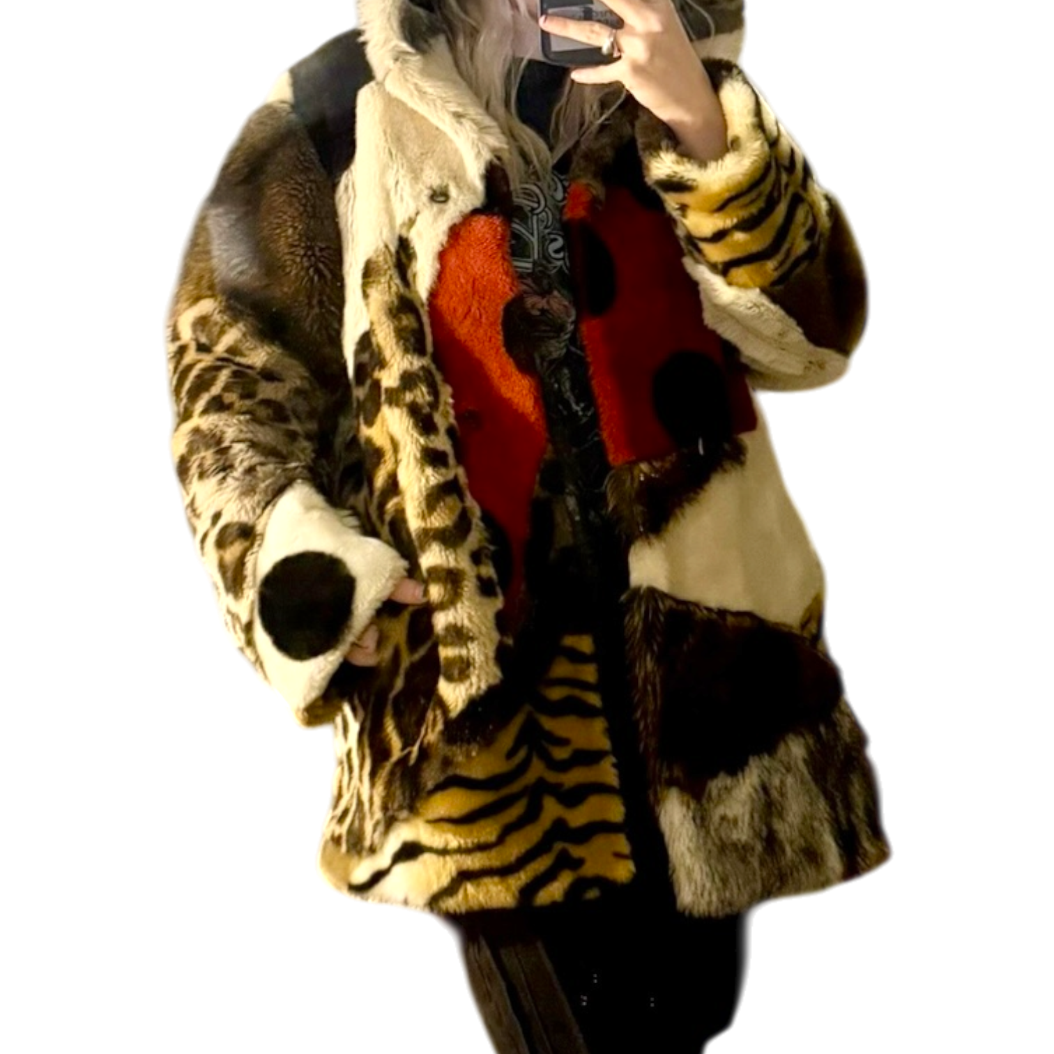 Archival 80s Moschino Faux Fur Coat