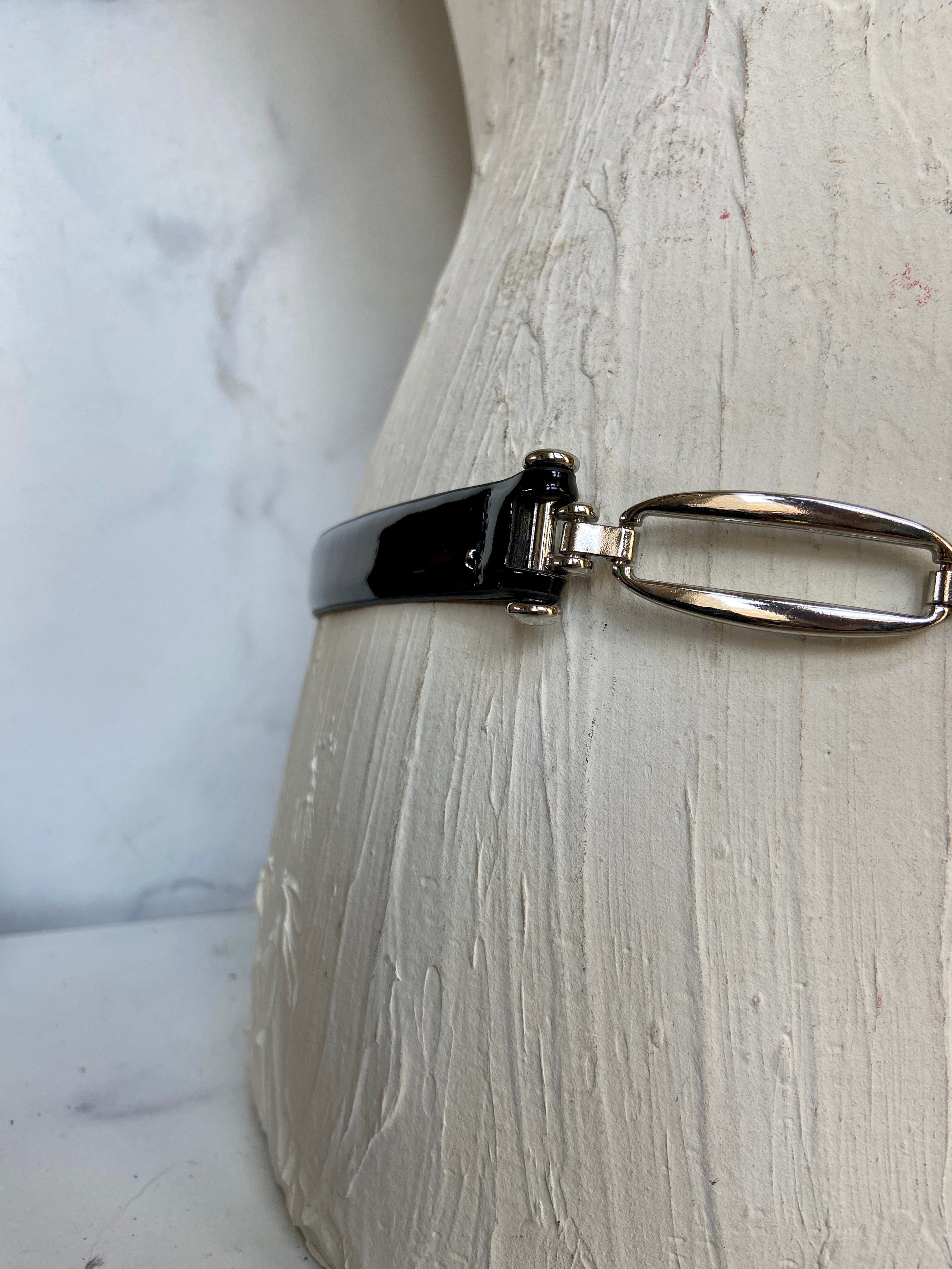 White House Black Market Adjustable black/silver belt