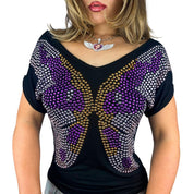 Y2K Diamanté Butterfly Top (S)