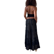 Vintage Italian Silk Mesh Maxi Skirt (S)