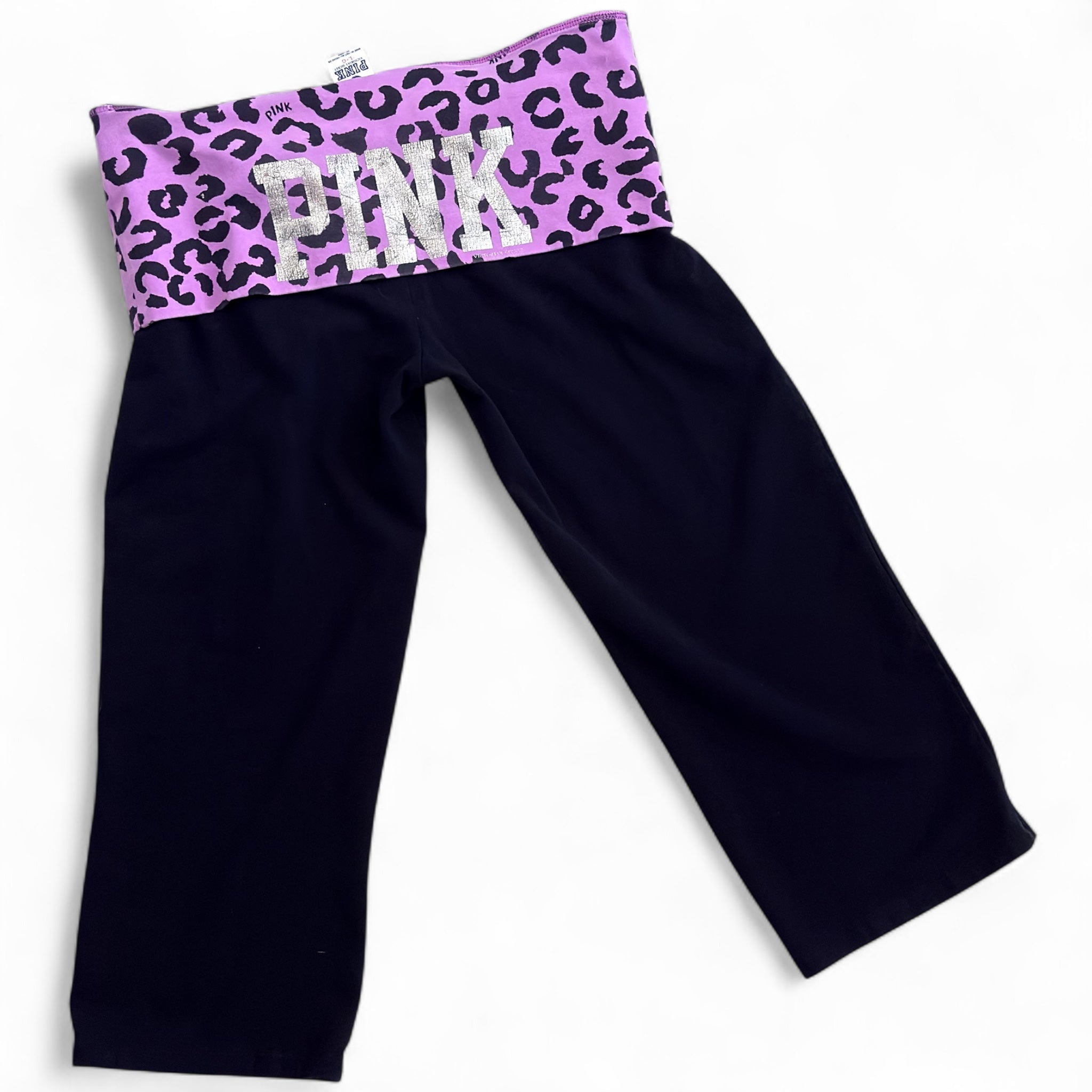 Y2K Victoria's Secret PINK foldover yoga capris (L)