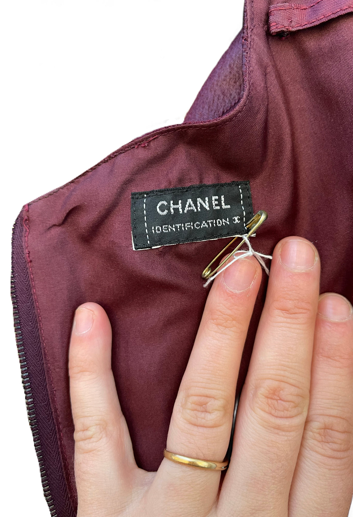 1990s Chanel Burgundy Silk Blouse (M)