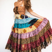 Patchwork Boho Maxi Dress - Small