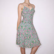 90s BETSEY JOHNSON Silk Floral Dress (M/L)