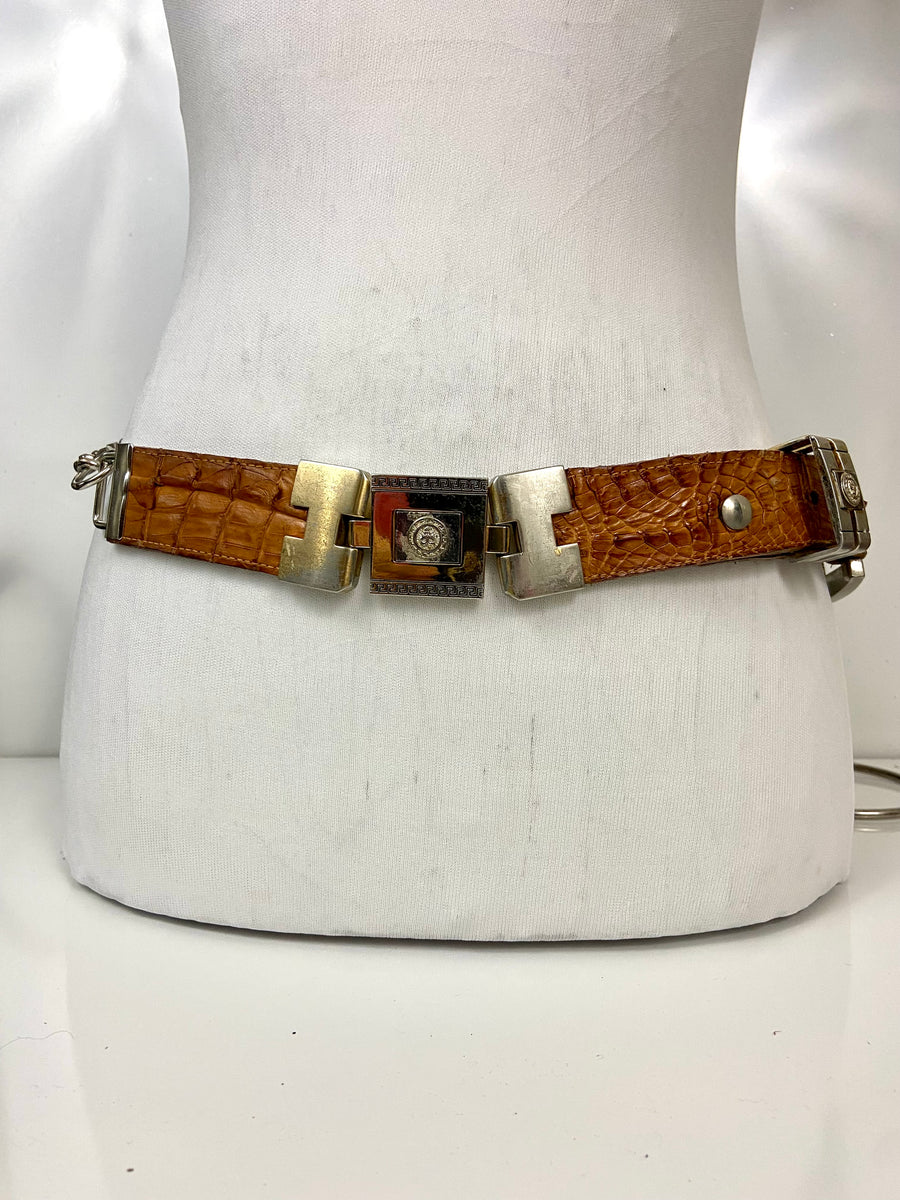Reworked vintage leather chain belt
