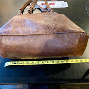 Brown leather hobo bag