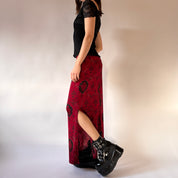 90s Slinky Red Maxi Skirt (S)