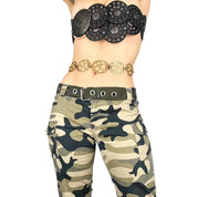 Y2K Low Rise Camo Cargo Flares (M)