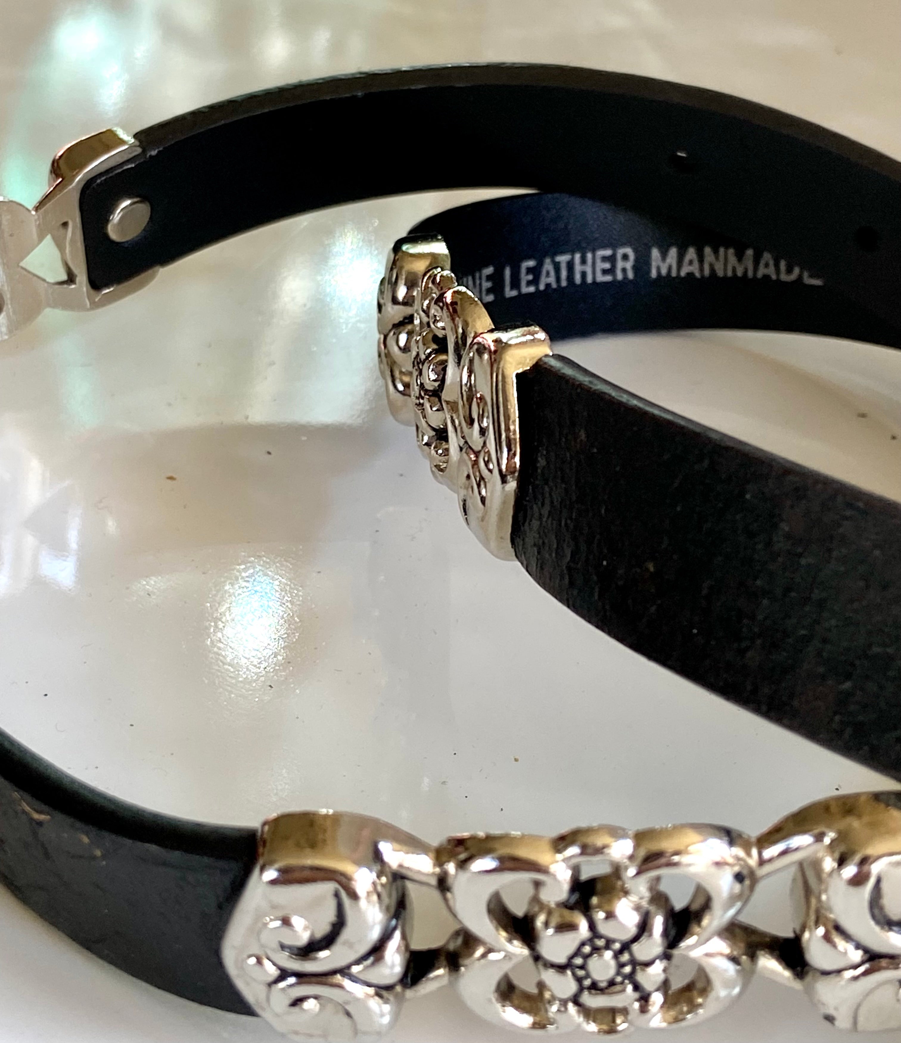 Black leather belt