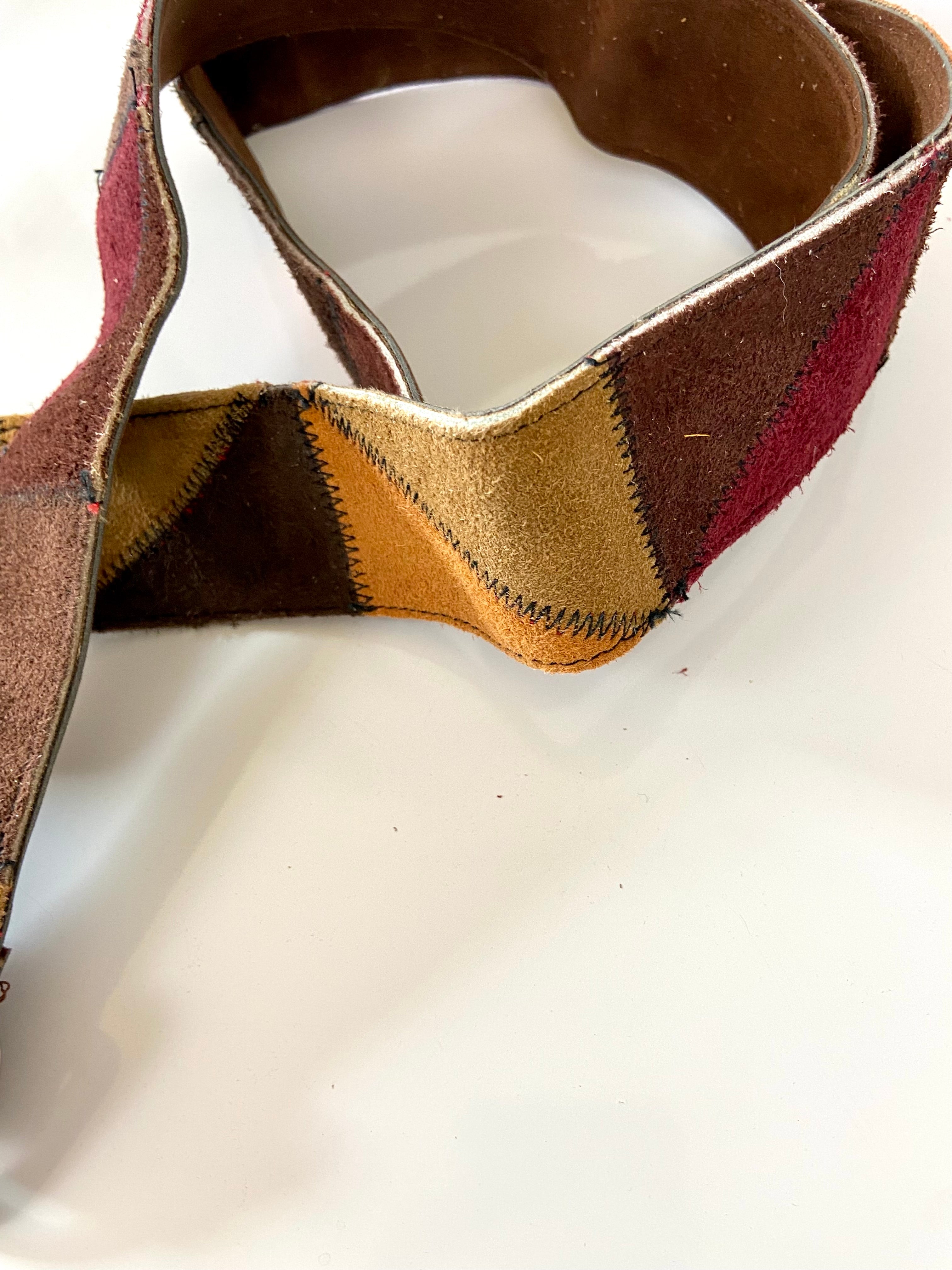 1970s Patchwork Suede belt