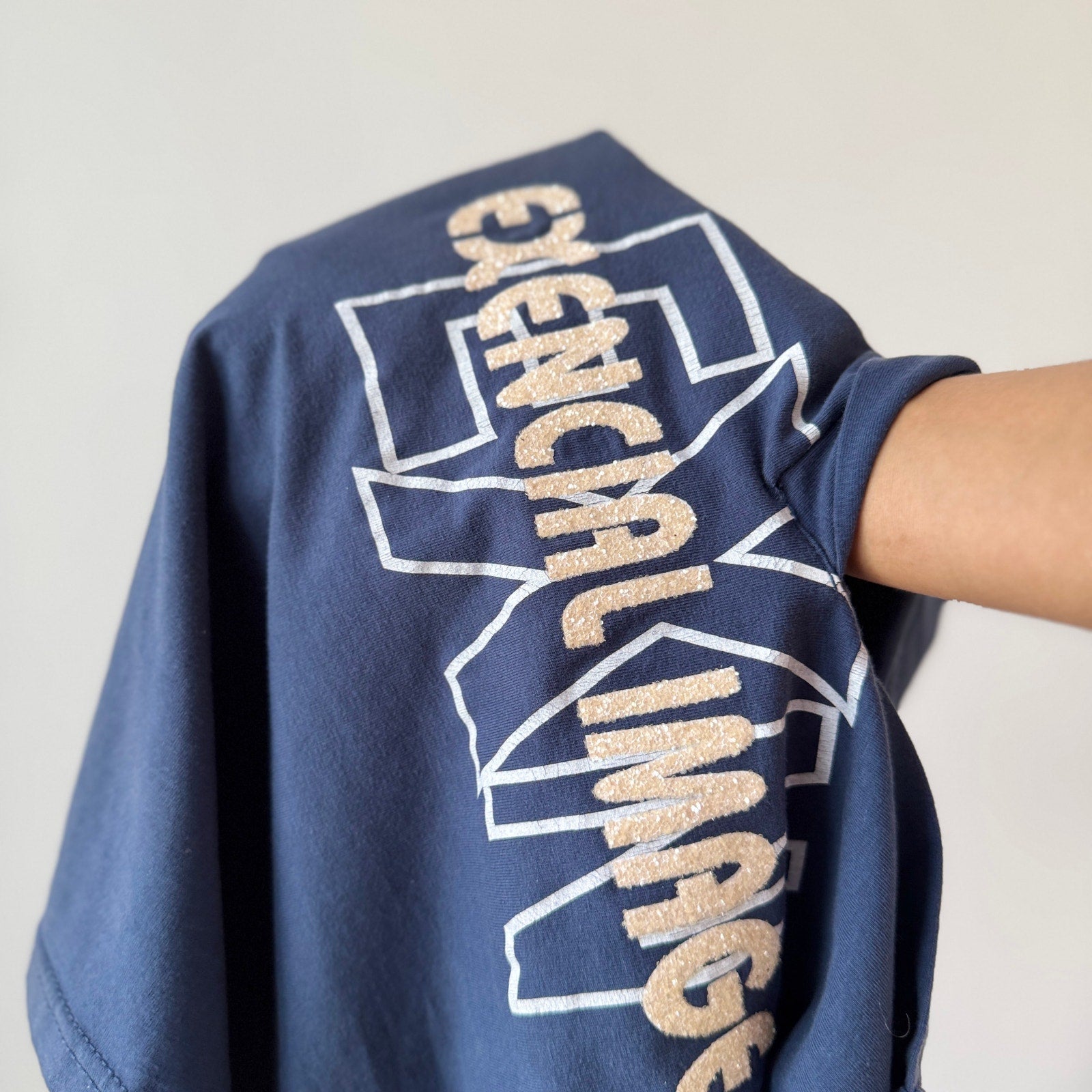 Vintage Blue Graphic Sleeveless Polo Top (S)