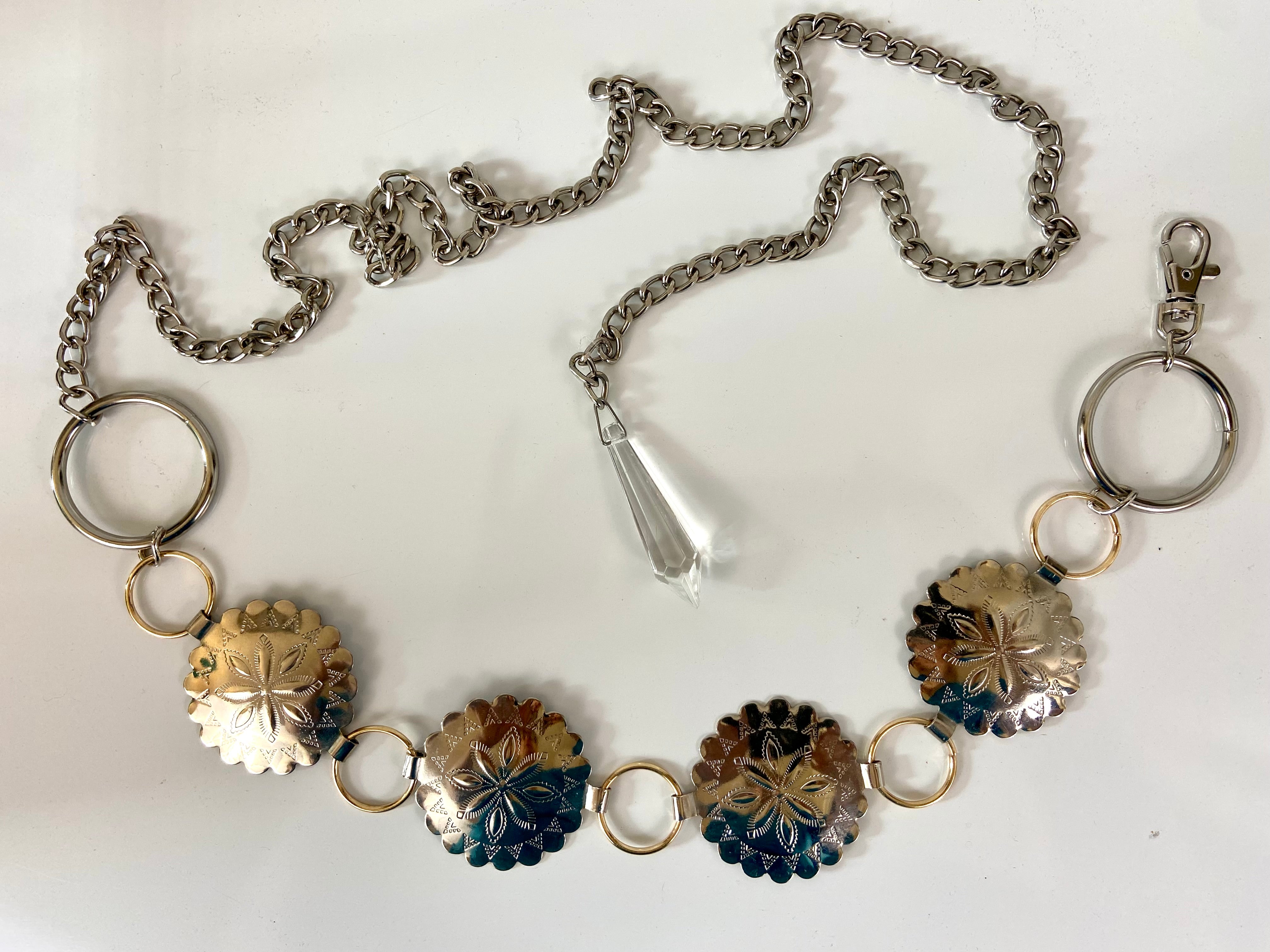 Silver gold waist belt