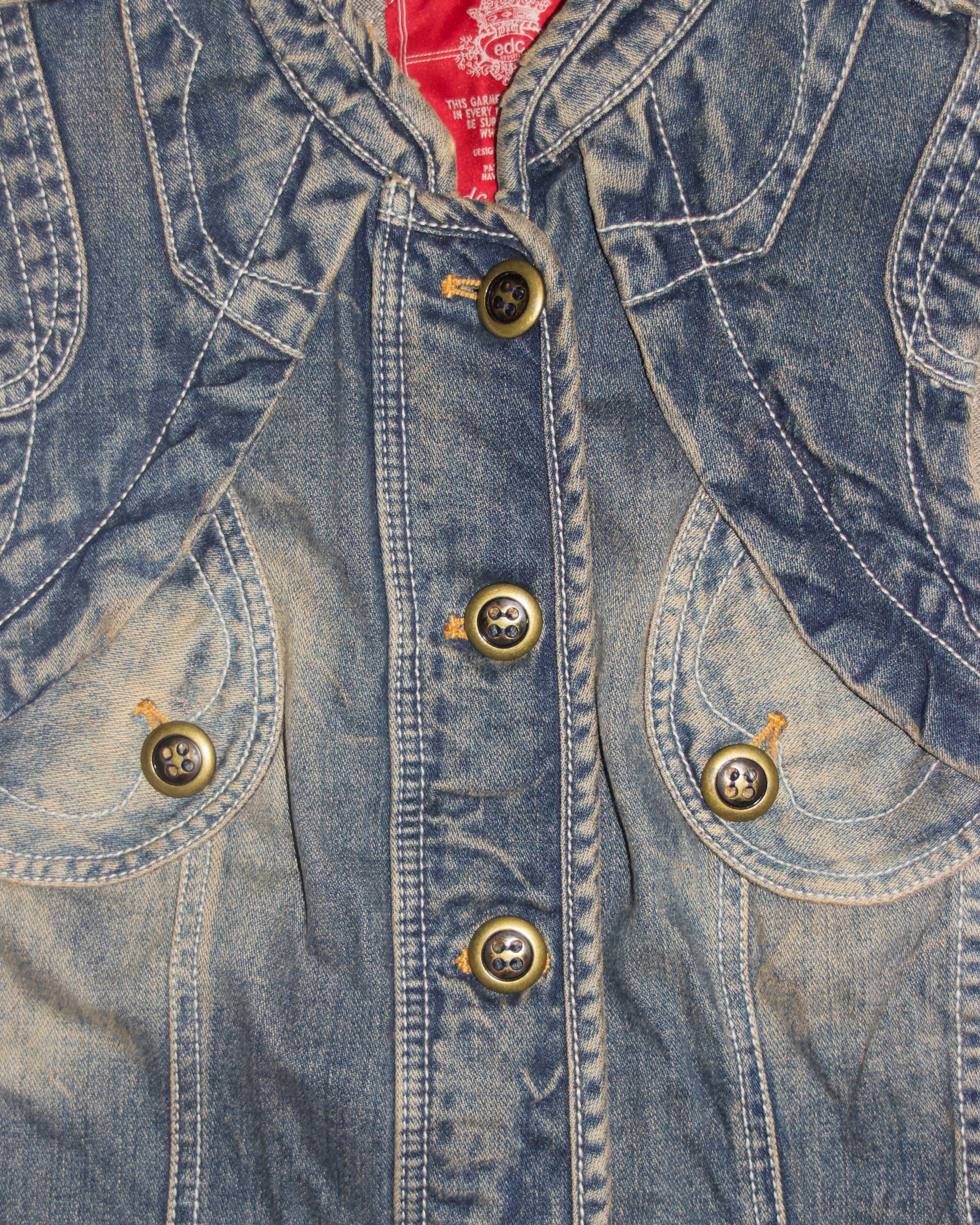 00s EDC Distressed Denim Vest (S)