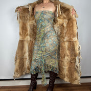 René Derhy Rabbit Fur Cascading Fringe Duster Coat (M)