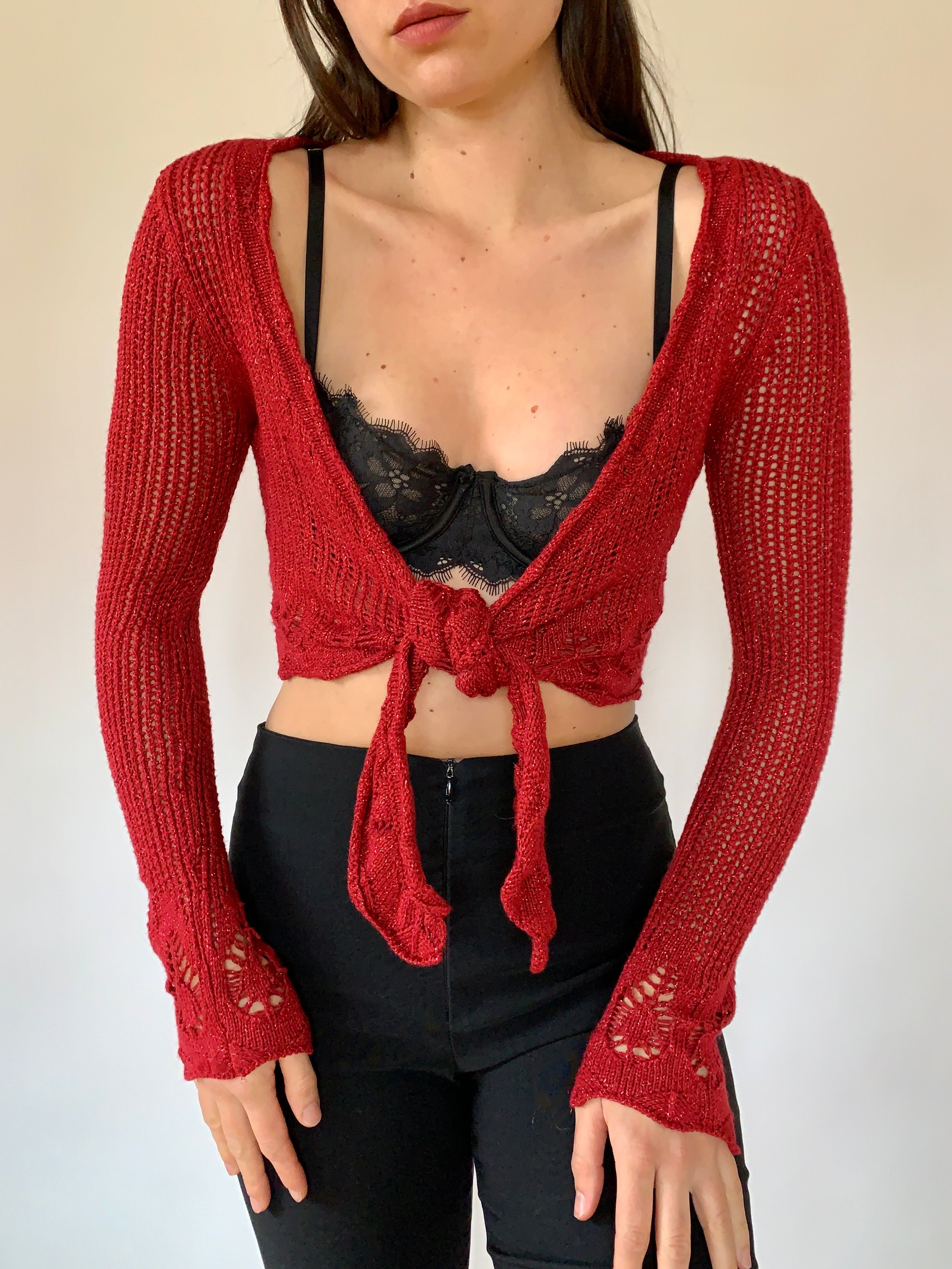 Y2K Crochet Cardigan - S/M