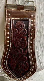 Metal leather waist belt