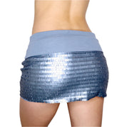 Y2K BEBE Blue Sequin Mini Skirt (S) 