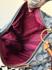 Coach signature chambray cargo shoulder bag