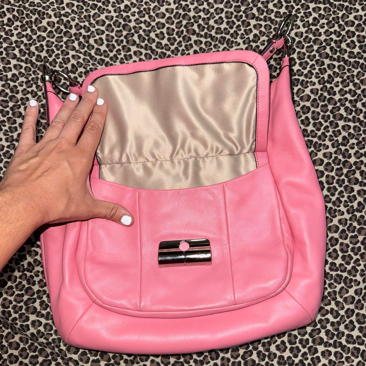 Vintage Coach Pink Leather Convertible Shoulder Bag