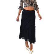 Jacqueline Riu Black Mesh Midi Skirt (S)