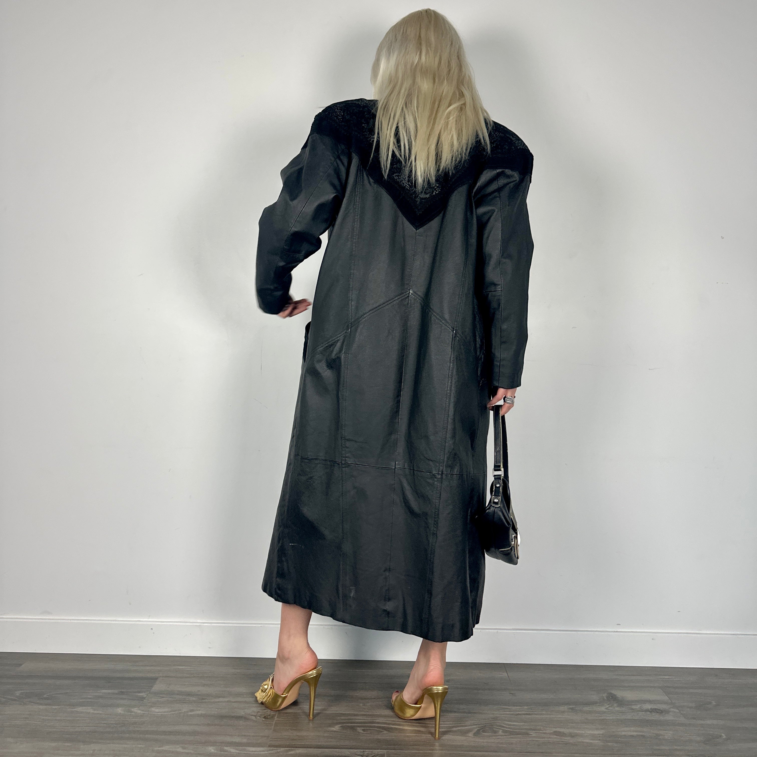 Vintage Leather + Suede Trench Coat (M)