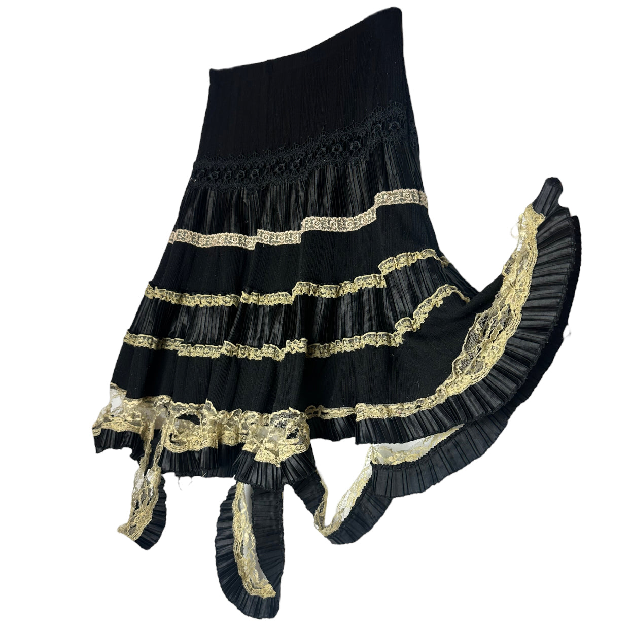 Distressed Victorian Midi Skirt (XS/S)
