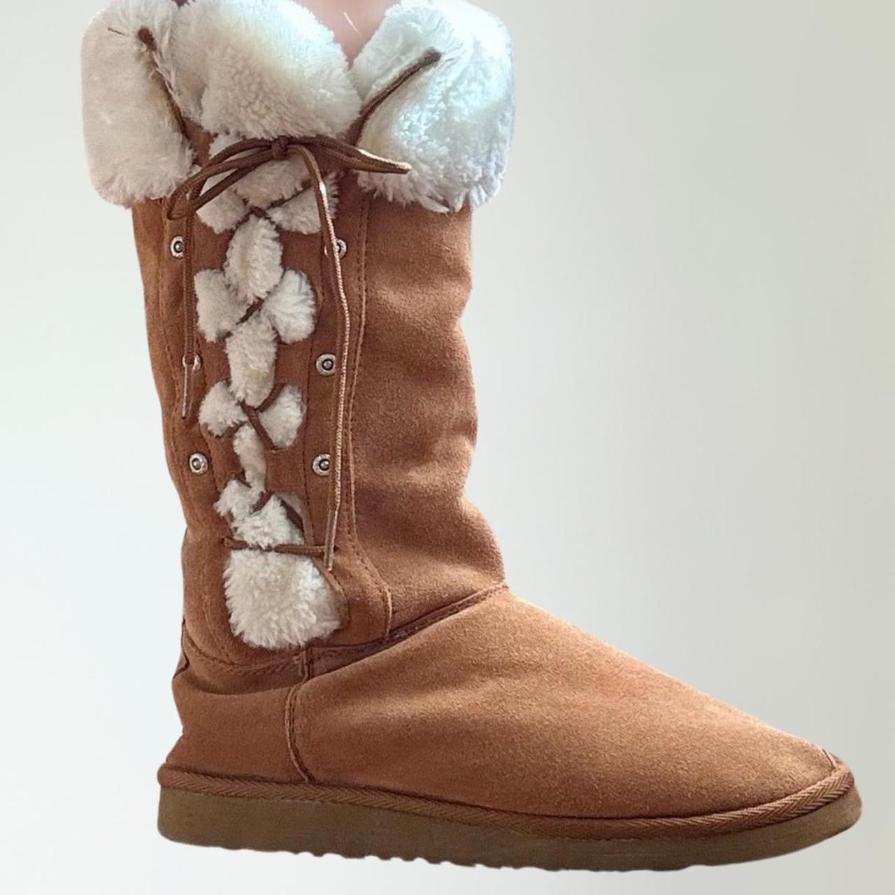 Y2K Snow Bunny UGG Tie Up Lace Boots (9)