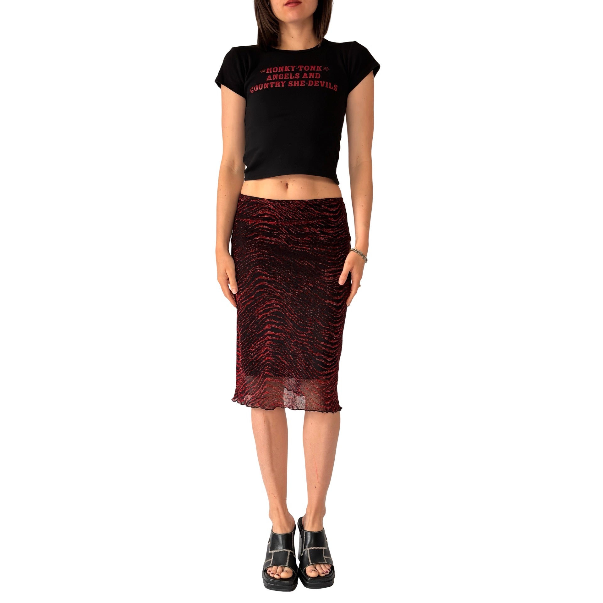 90s Vampy Midi Skirt (XS)