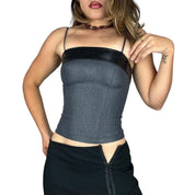 90s Leather Trim Bustier Top (S)