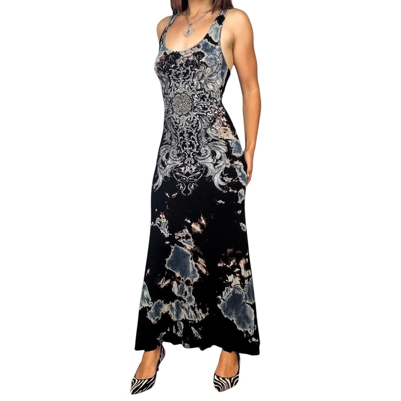 Embellished Tie Dye Maxi Dress (M/L)