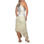 Upcycled Antique Silk & Crochet Dress (S)