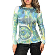Early 2000s Abstract Graphic Top (XS/S)