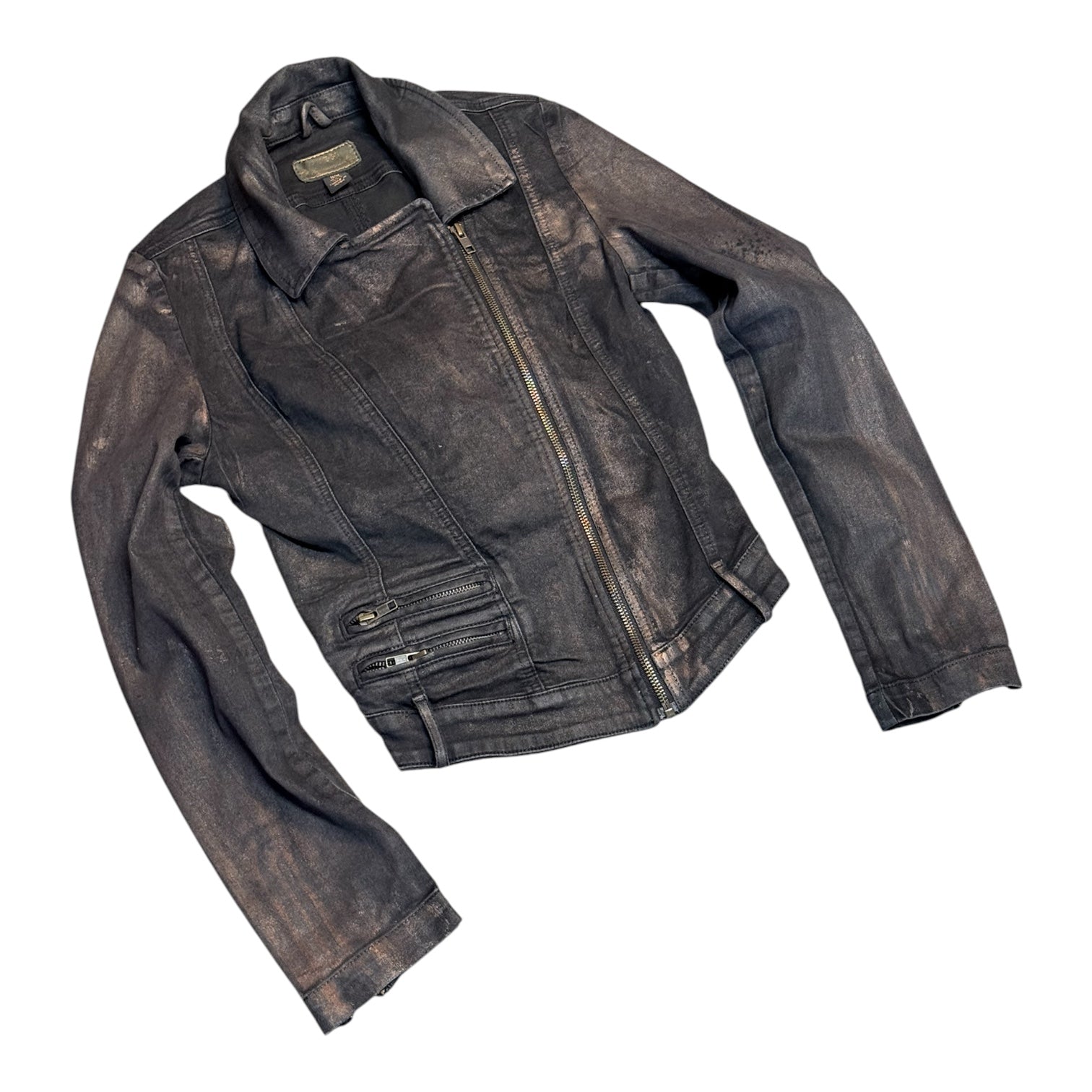 Y2K GUESS wax moto jacket (S/M) – Holy Thrift