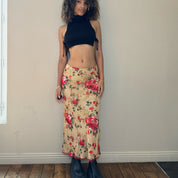 00s Floral Mesh Maxi Skirt (XS/M)