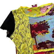 Vintage Y2K Mesh Patchwork Tee (S)