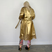 Vintage Metallic Vinyl Trench Coat (L)