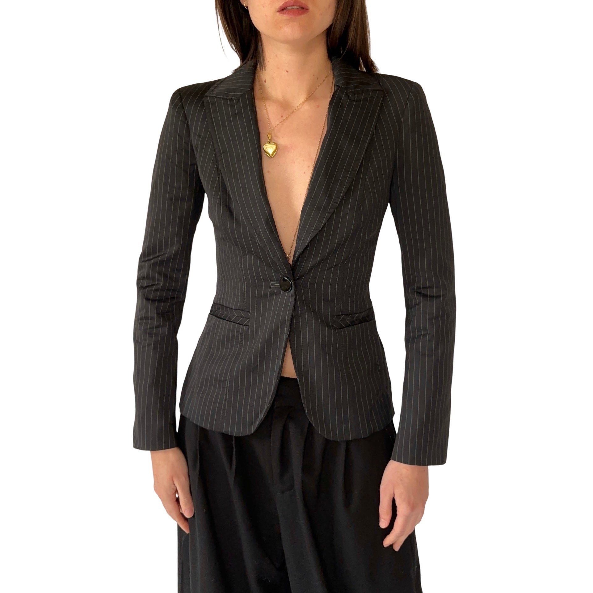 Bebe 2000s Pinstripe Blazer (XS)
