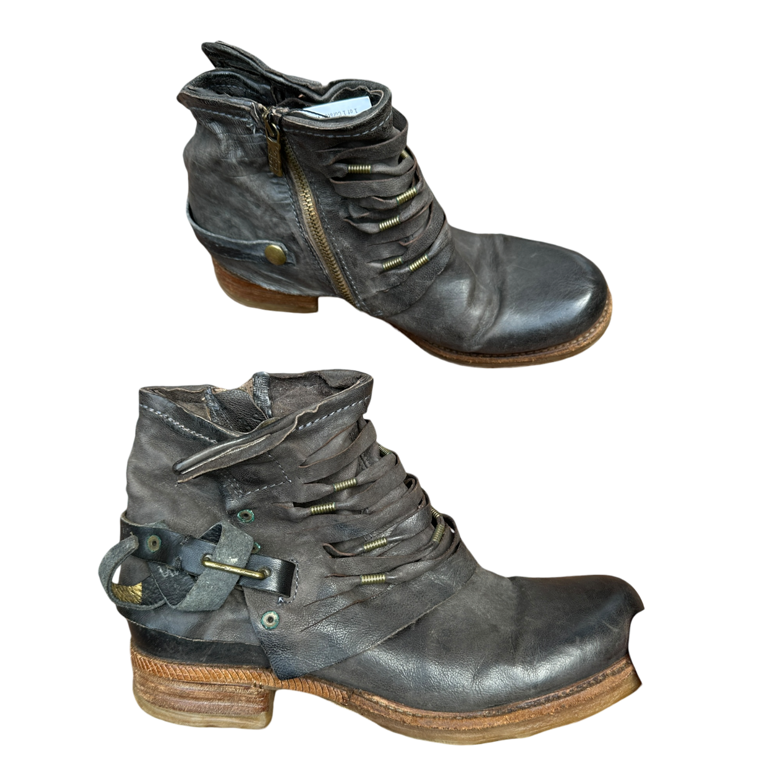 Vintage AS.98 Leather Buckle Ankle Boots (UK 7 US 9 EU 41)
