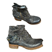 Vintage AS.98 Leather Buckle Ankle Boots (UK 7 US 9 EU 41)