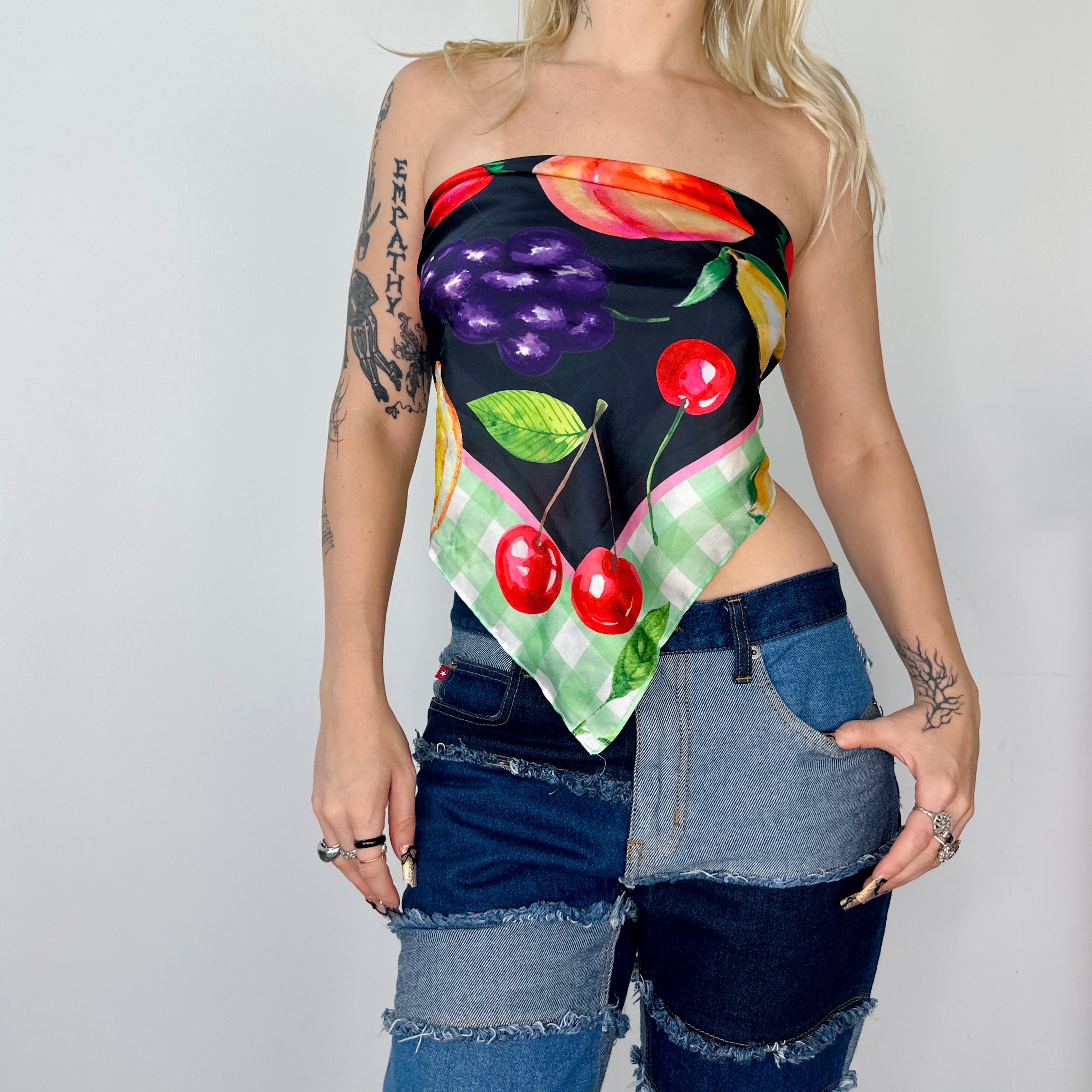 Fruit Print Silky Scarf