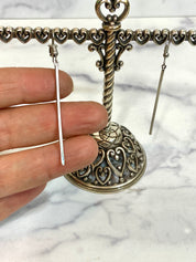 Silver stick earrings