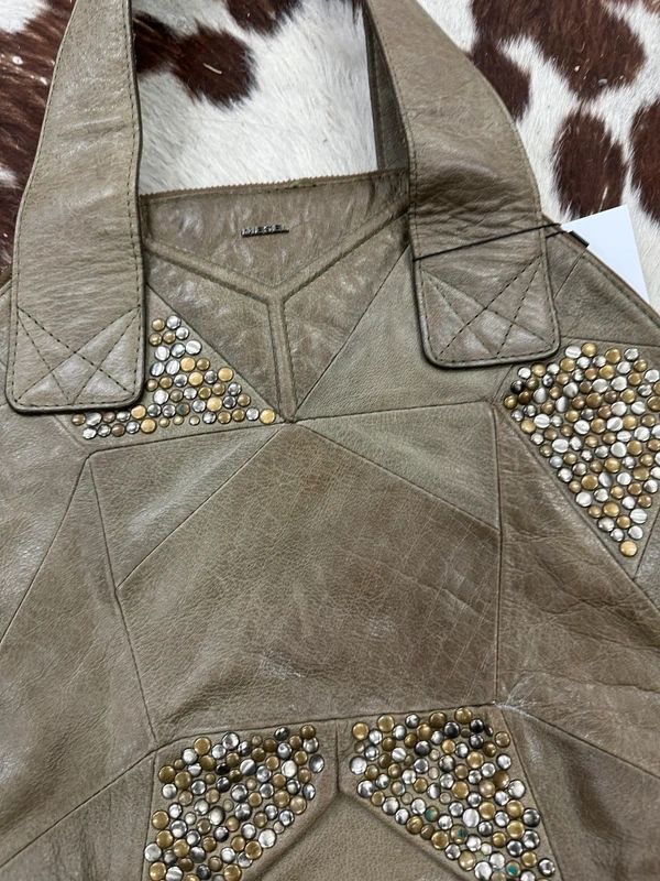 Vintage 2000s 90s Diesel Studded Leather Shoulder Bag
