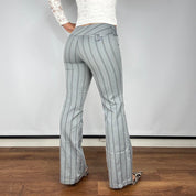 Early 2000s Button Detail Pinstripe Flares (S)