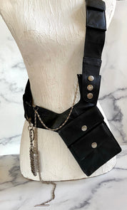 Black crossbody pocket