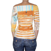 Y2K SAVE THE QUEEN Abstract Art Print Top (M/L)