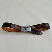 Vintage bull & eagle leather belt